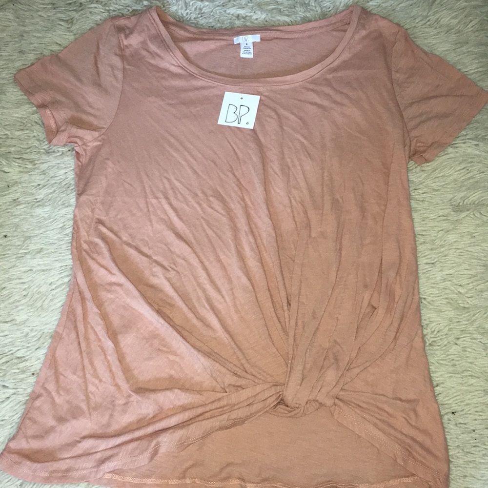 Tan Twist Tie Cinched Shirt
